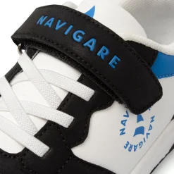 Sneakers bicolore bianco e nero da Ragazzo con strappo Navigare