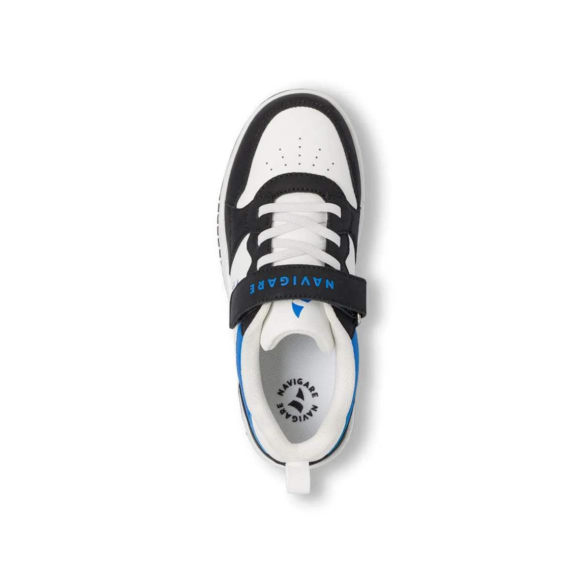Sneakers bicolore bianco e nero da Ragazzo con strappo Navigare