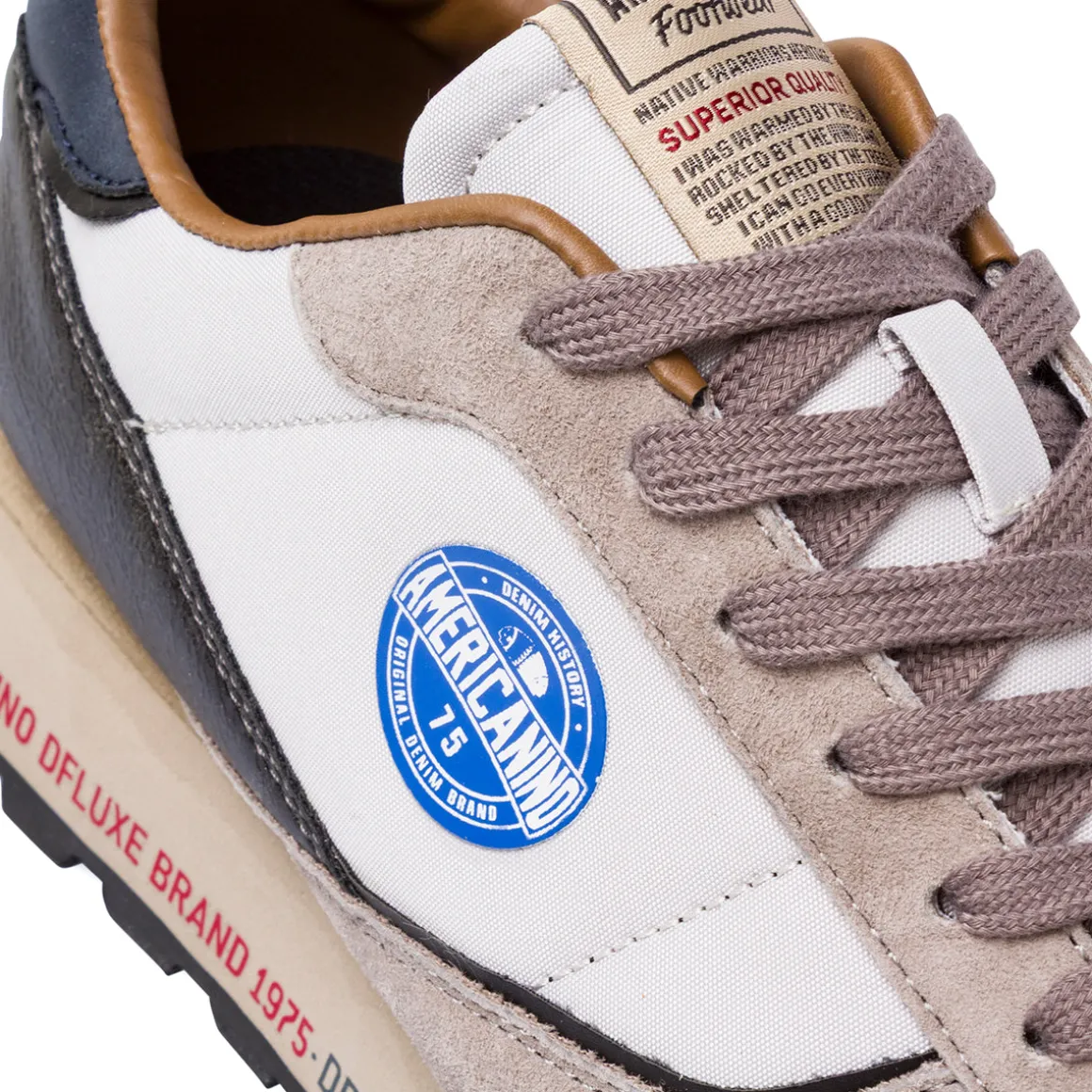 Sneakers bicolore grigio e bianco da Uomo Americanino