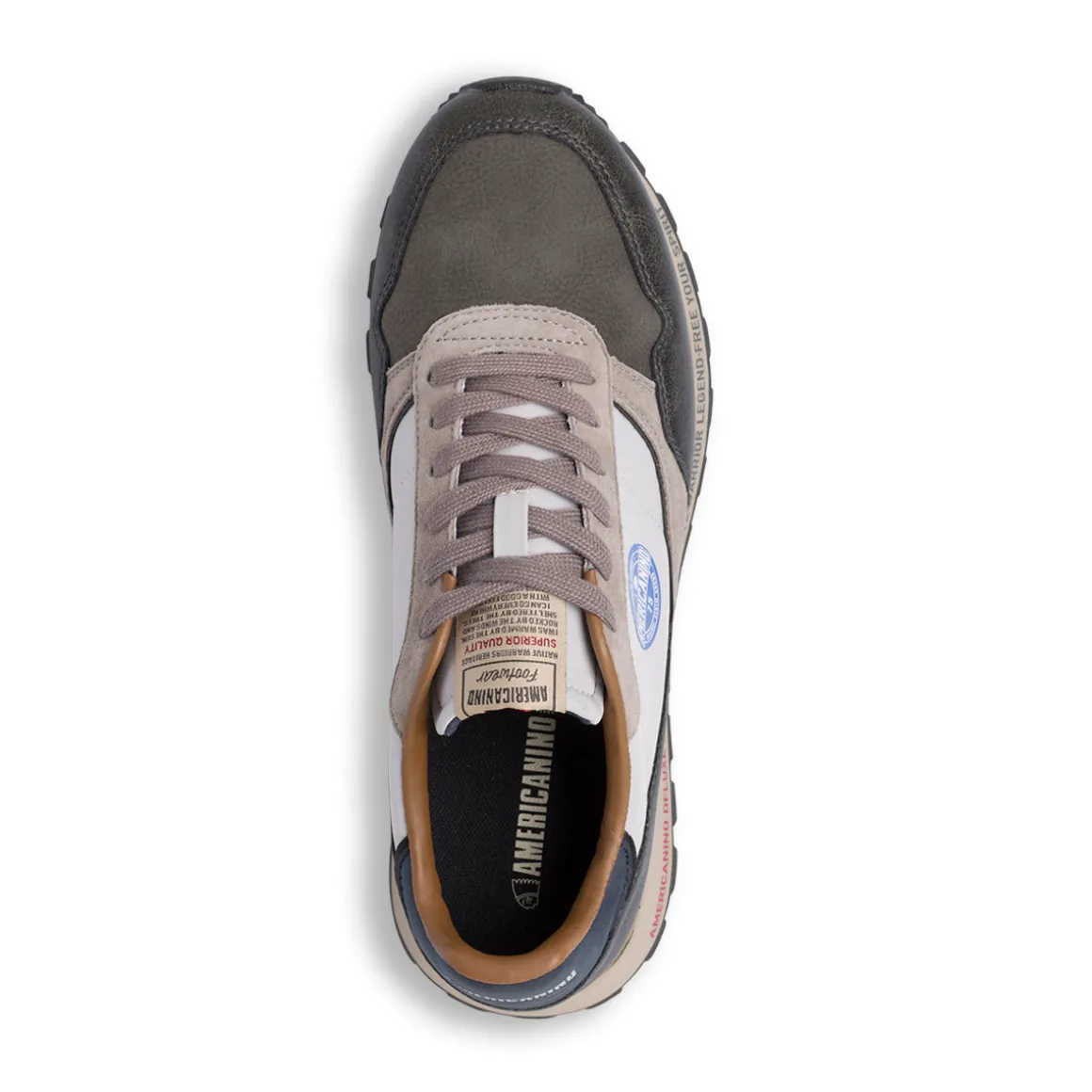 Sneakers bicolore grigio e bianco da Uomo Americanino