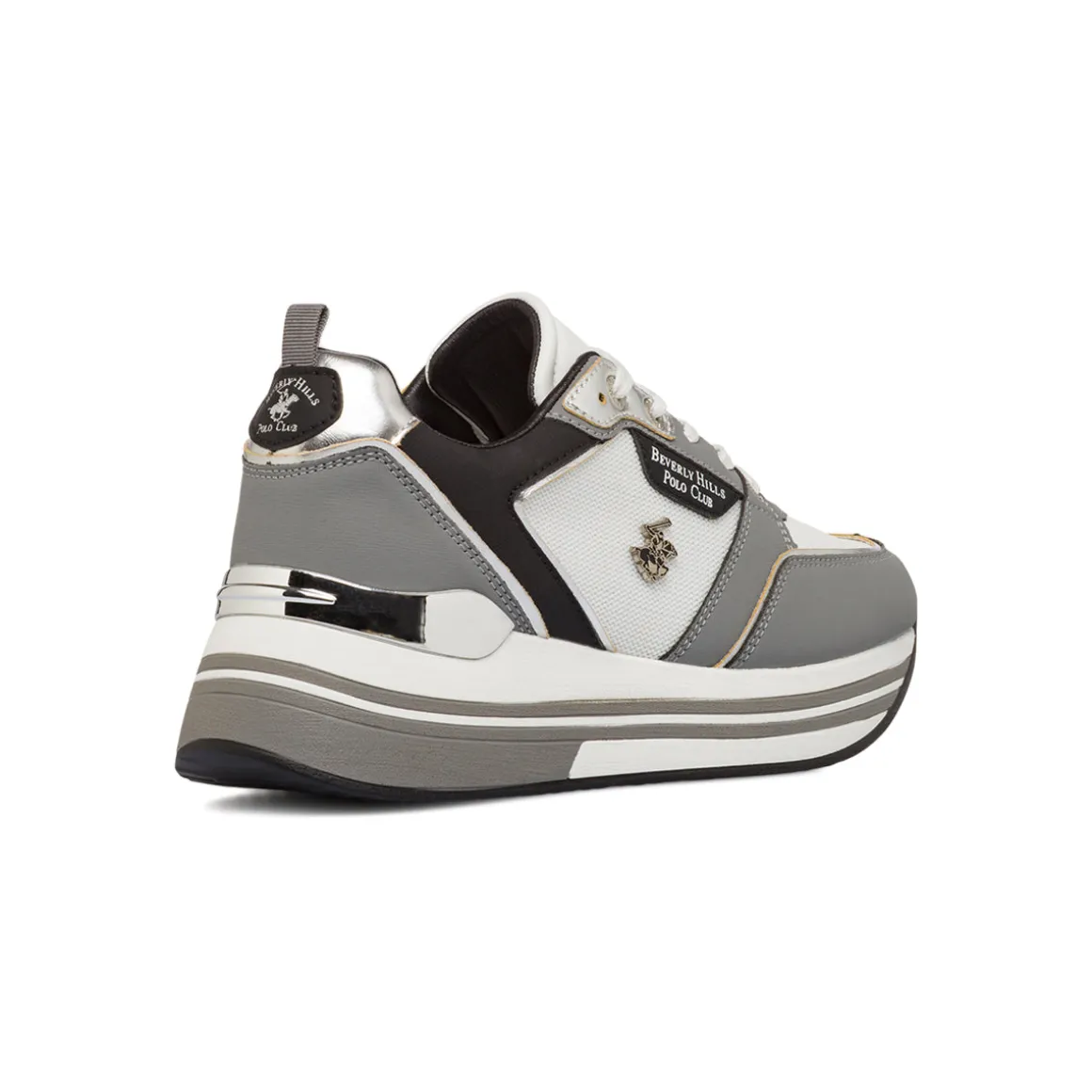 Sneakers bicolore grigio e bianco da Donna Beverly Hills