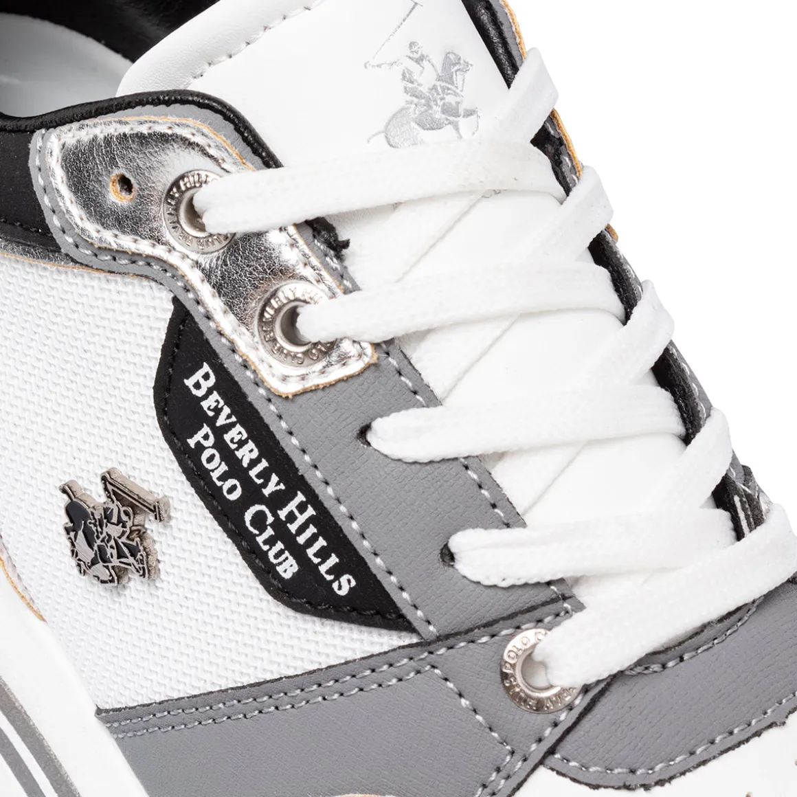 Sneakers bicolore grigio e bianco da Donna Beverly Hills