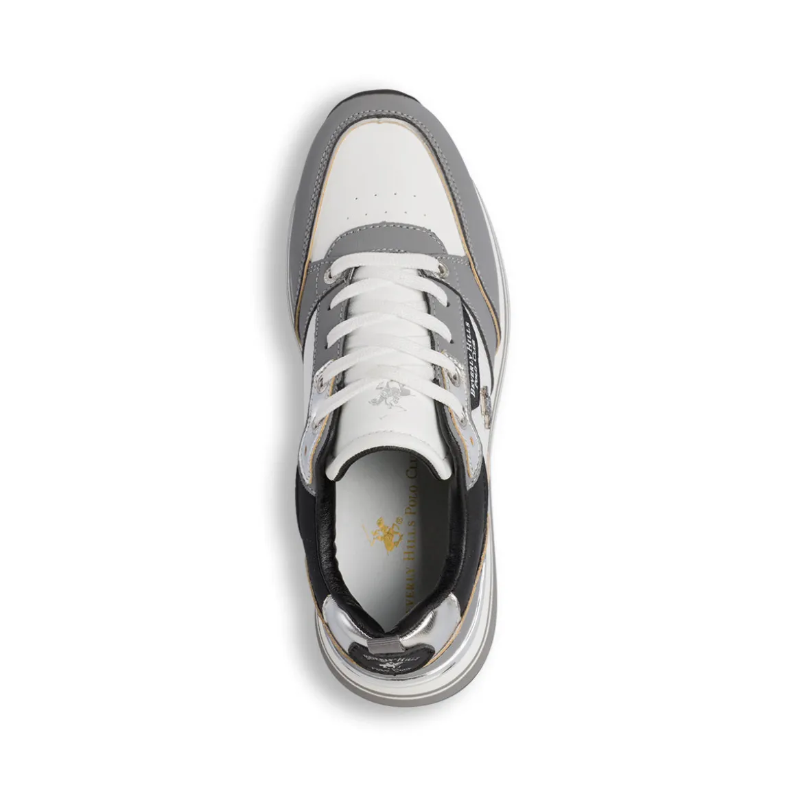 Sneakers bicolore grigio e bianco da Donna Beverly Hills