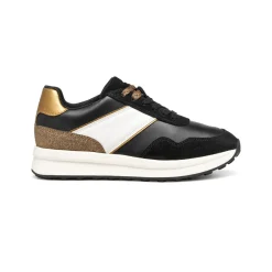 Sneakers bicolore nere e bianche da Donna con suola traspirante Geox