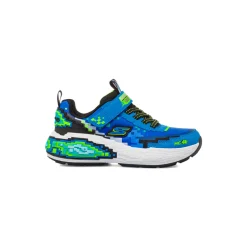 Sneakers blu da Bambino con dettagli pixel e strappo Skechers