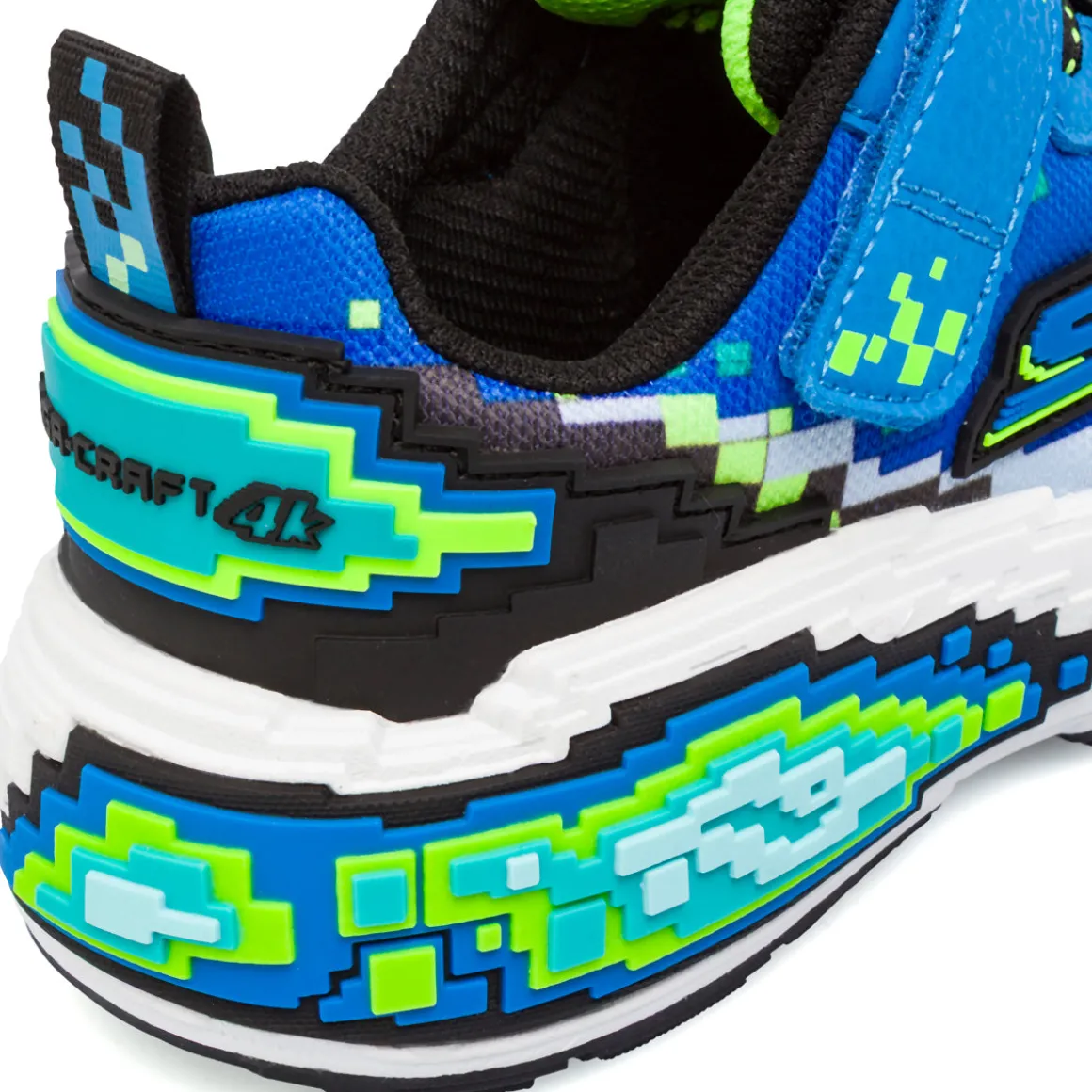 Sneakers blu da Bambino con dettagli pixel e strappo Skechers