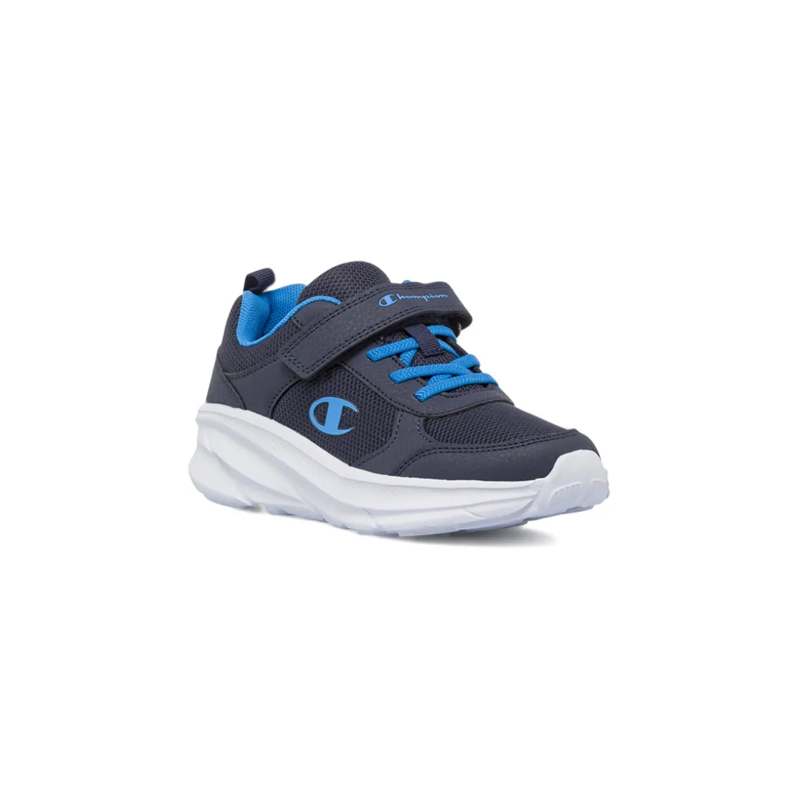 Sneakers blu da bambino con strappo Champion