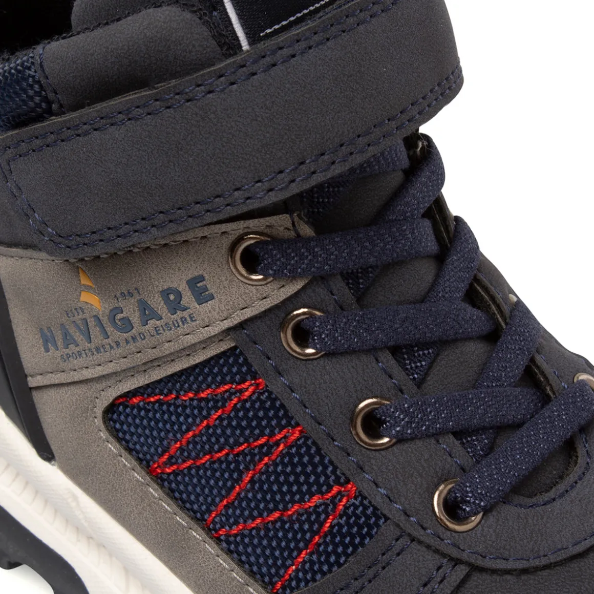 Sneakers blu da Bambino con dettaglio grigio e strappo Navigare