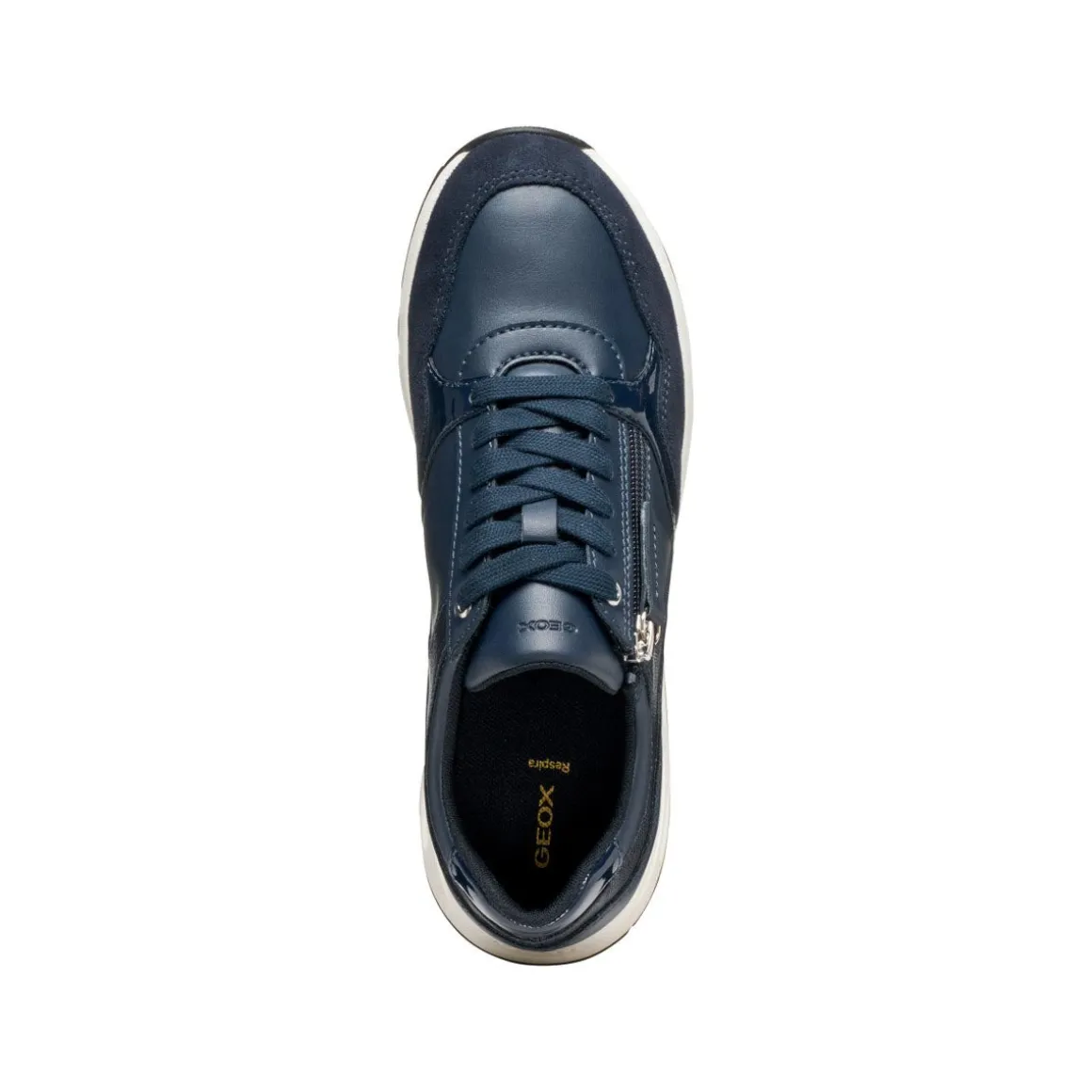Sneakers blu da Donna con zip Geox e suola traspirante