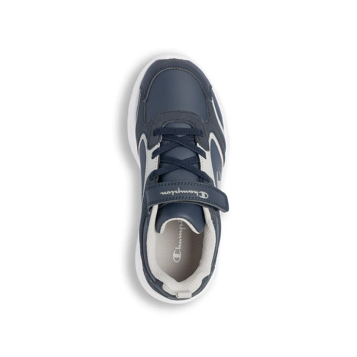 Sneakers blu da ragazzo con dettagli grigio e logo Champion Count B