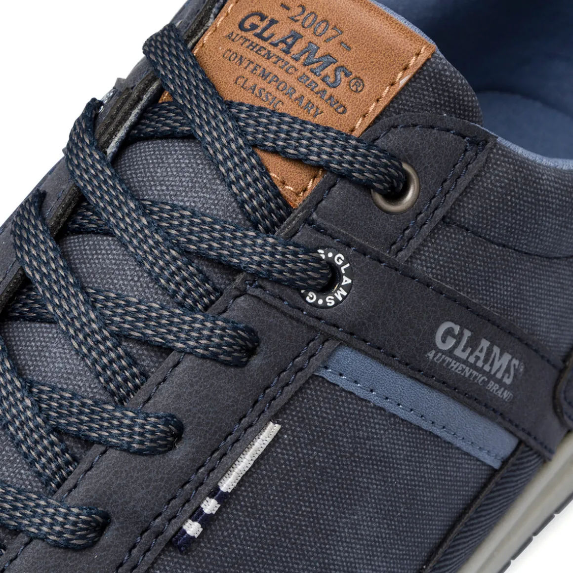 Sneakers blu da uomo con logo Glams