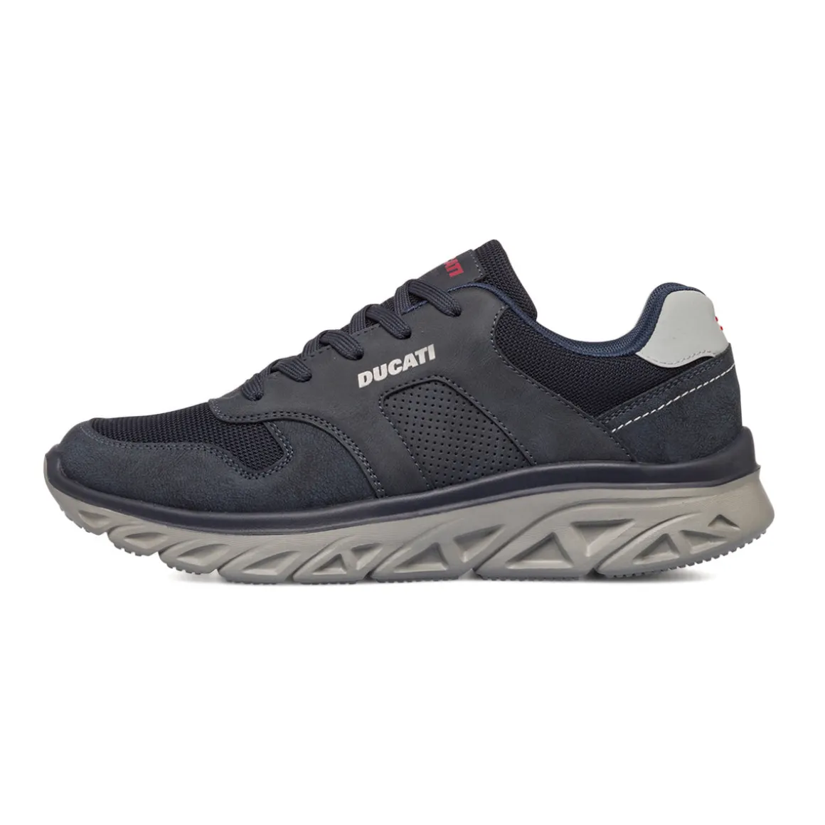 Sneakers blu da uomo con inserti in tessuto Ducati