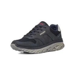 Sneakers blu da uomo con inserti in tessuto Ducati