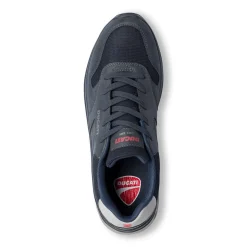 Sneakers blu da uomo con inserti in tessuto Ducati