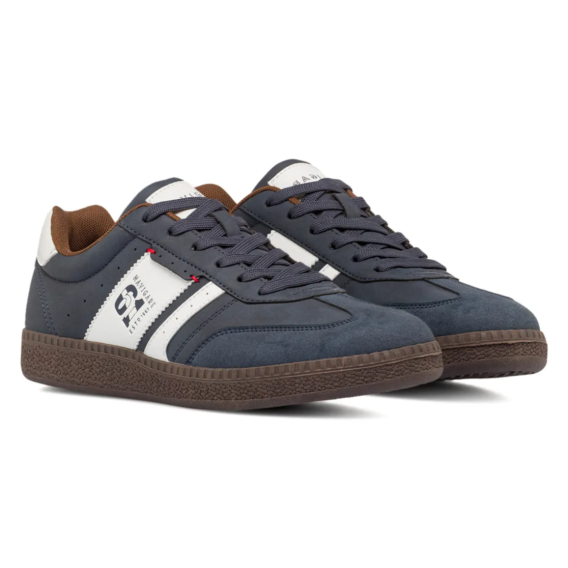 Sneakers blu da Uomo con inserti marroni Navigare