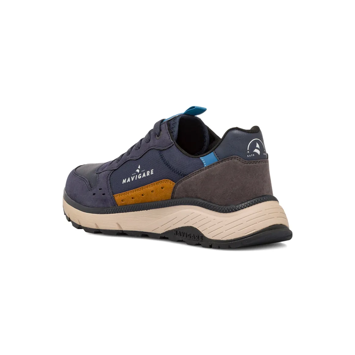 Sneakers blu da Uomo con dettagli effetto scamosciato Navigare