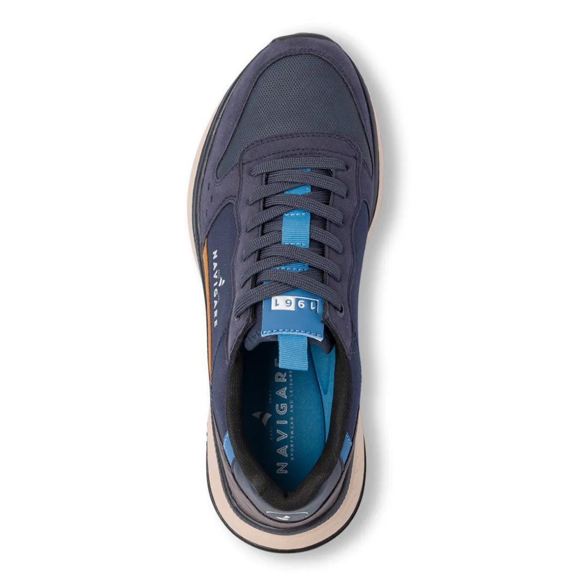 Sneakers blu da Uomo con dettagli effetto scamosciato Navigare