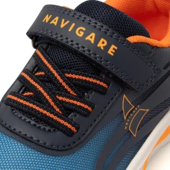 Sneakers blu e arancioni da Bambino con luci e strappo Navigare