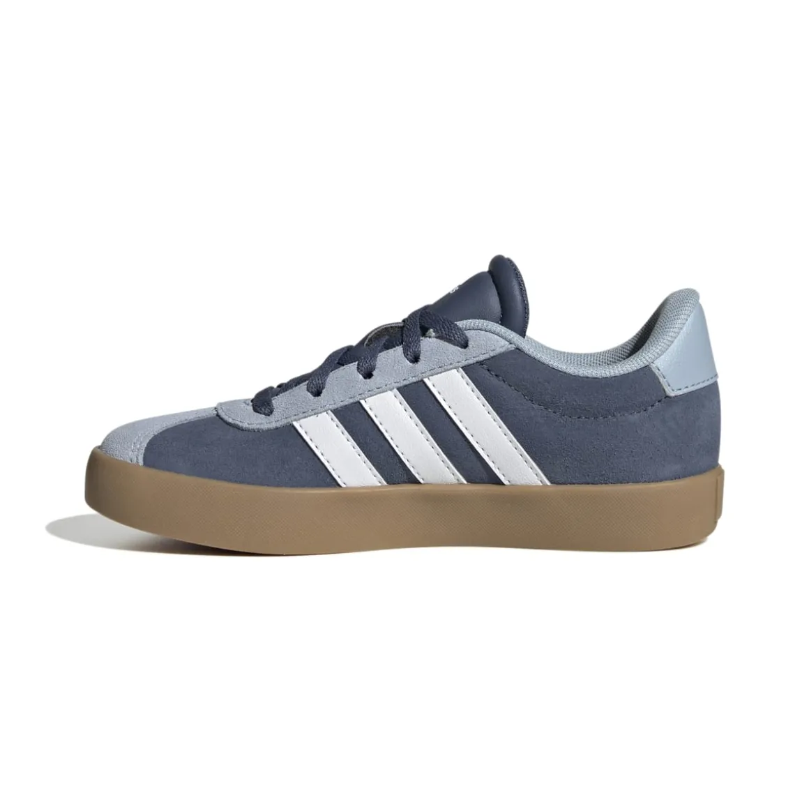 Sneakers blu e azzurre da ragazzo con strisce bianche adidas VL Court 3.0 K