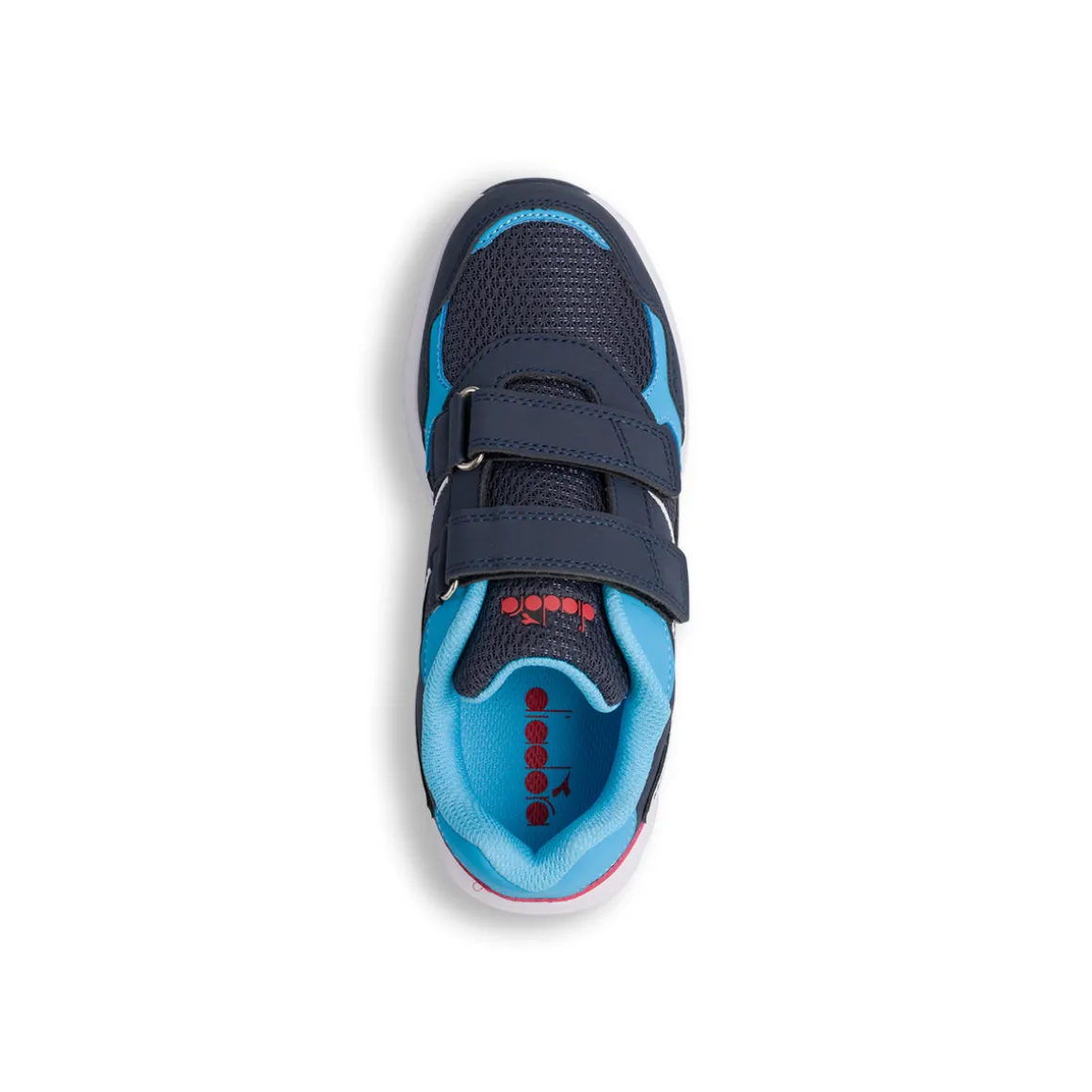 Sneakers blu e azzurre da Bambino con logo e chiusura a strappo Diadora