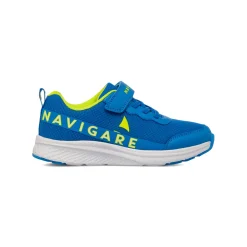 Sneakers blu e verde da Ragazzo con chiusura a strappo Navigare