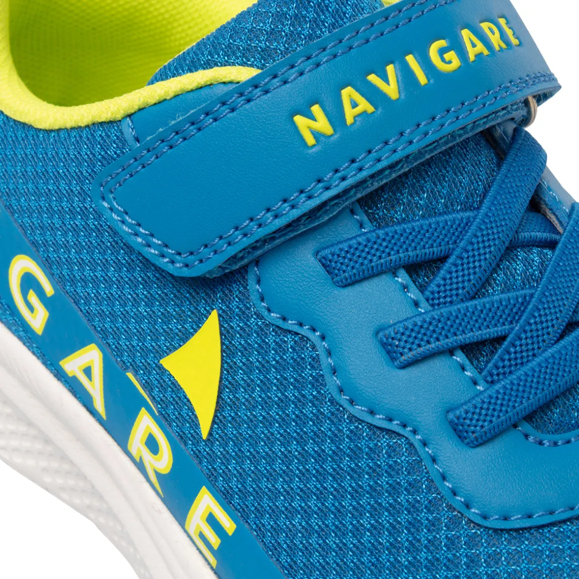Sneakers blu e verde da Ragazzo con chiusura a strappo Navigare