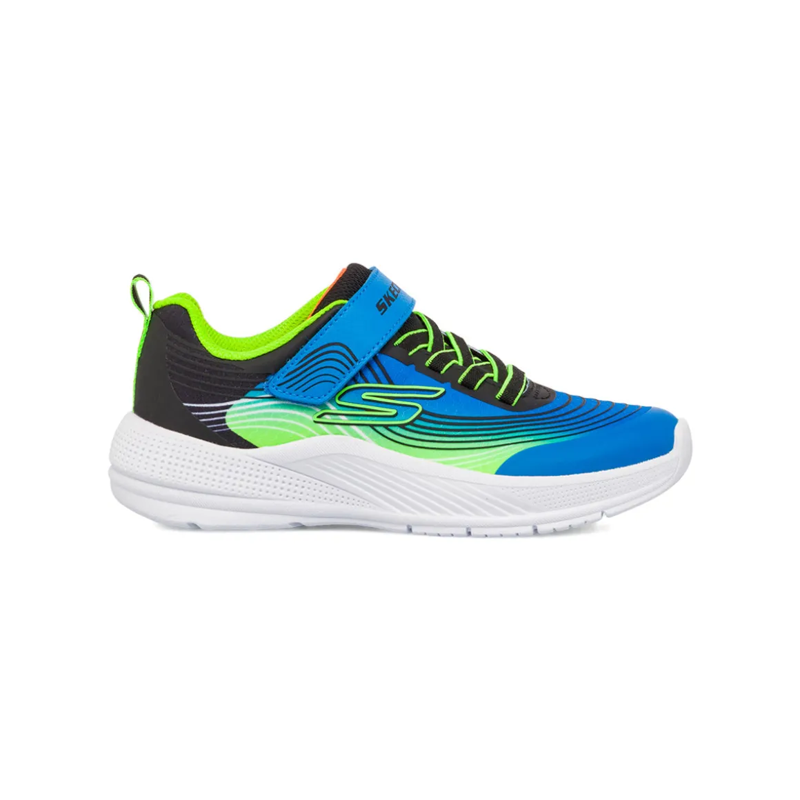Sneakers blu e verdi da ragazzo Skechers Microspec Advance