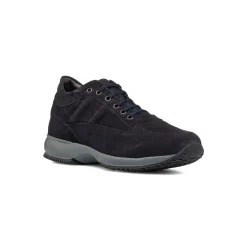 Sneakers blu in pelle scamosciata da uomo Primopiano