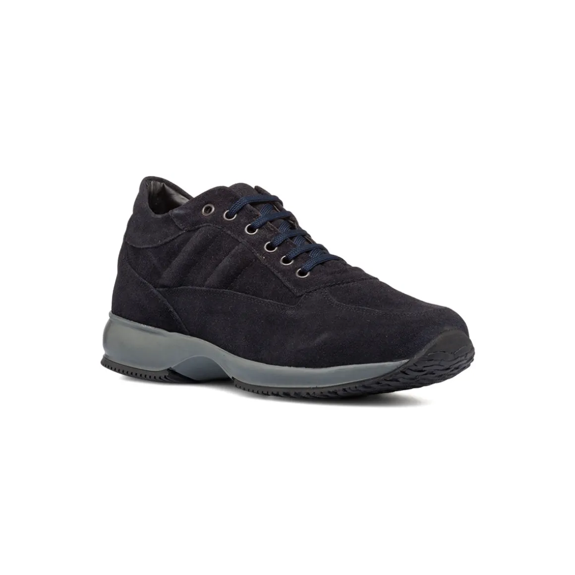 Sneakers blu in pelle scamosciata da uomo Primopiano