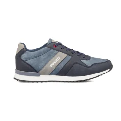 Sneakers blu jeans da uomo con logo laterale Ducati