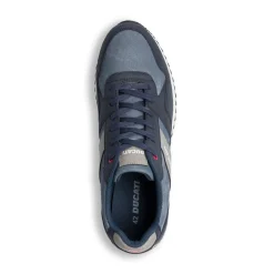 Sneakers blu jeans da uomo con logo laterale Ducati