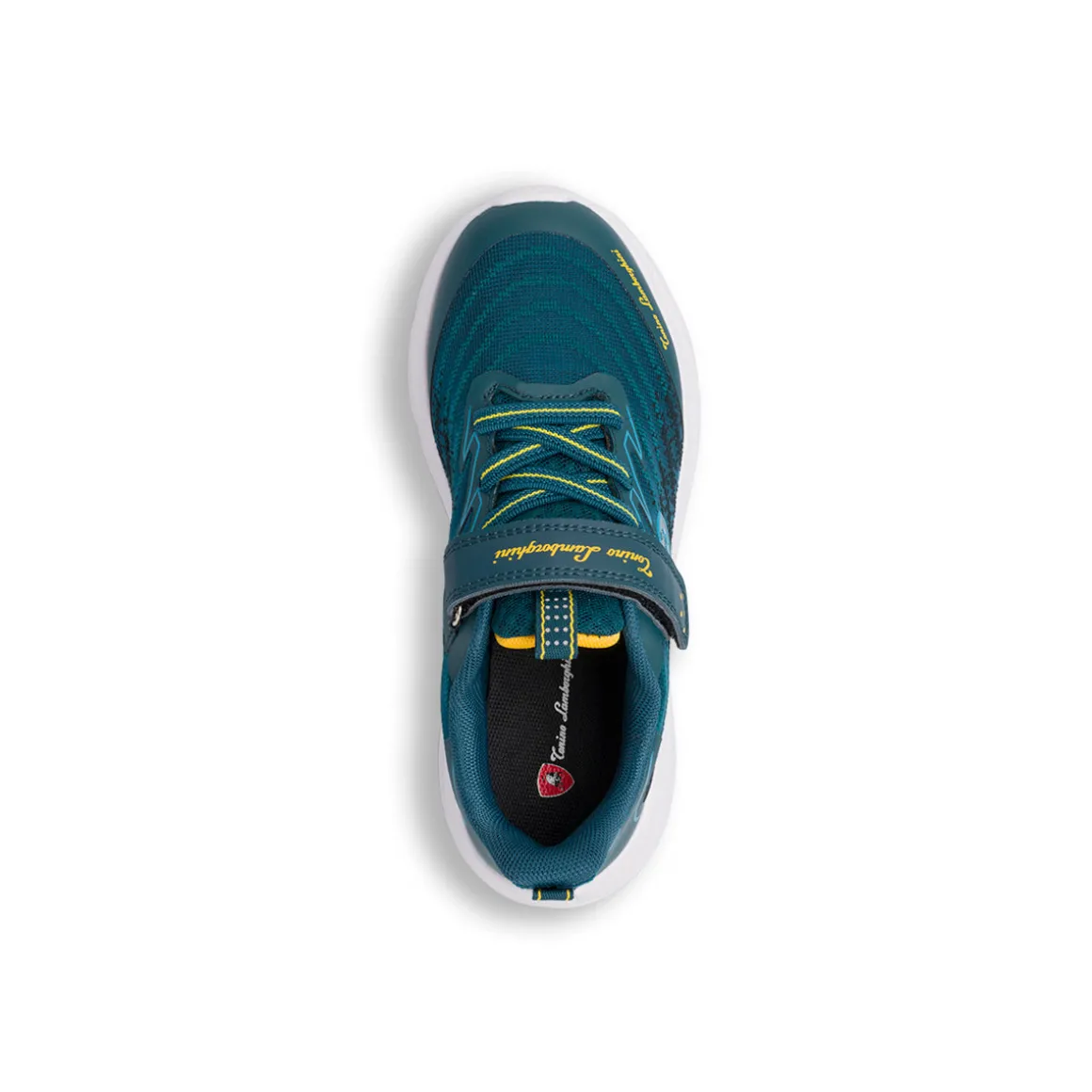 Sneakers blu ottanio con dettagli gialli da bambino Tonino Lamborghini