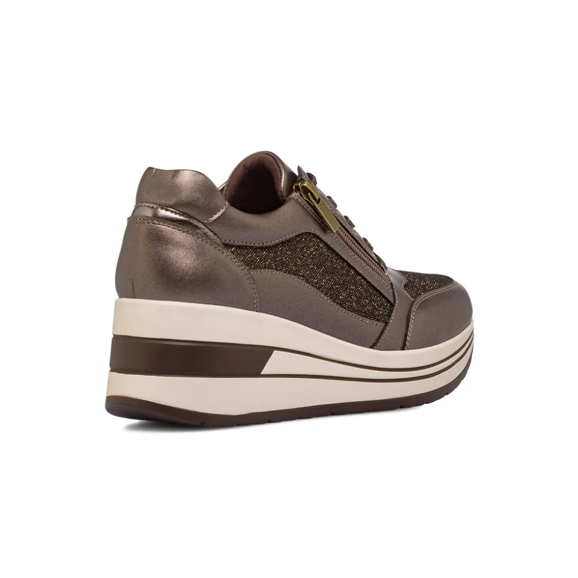 Sneakers bronzo da Donna con zip e plateau Lora Ferres