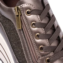 Sneakers bronzo da Donna con zip e plateau Lora Ferres