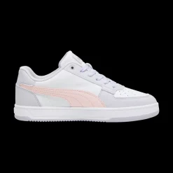 Sneakers casual bianche con dettagli lilla e rosa e logo Puma caven 2.0.