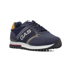 Sneakers casual blu da uomo con logo laterale Gas