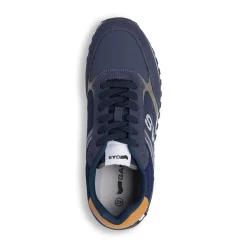 Sneakers casual blu da uomo con logo laterale Gas