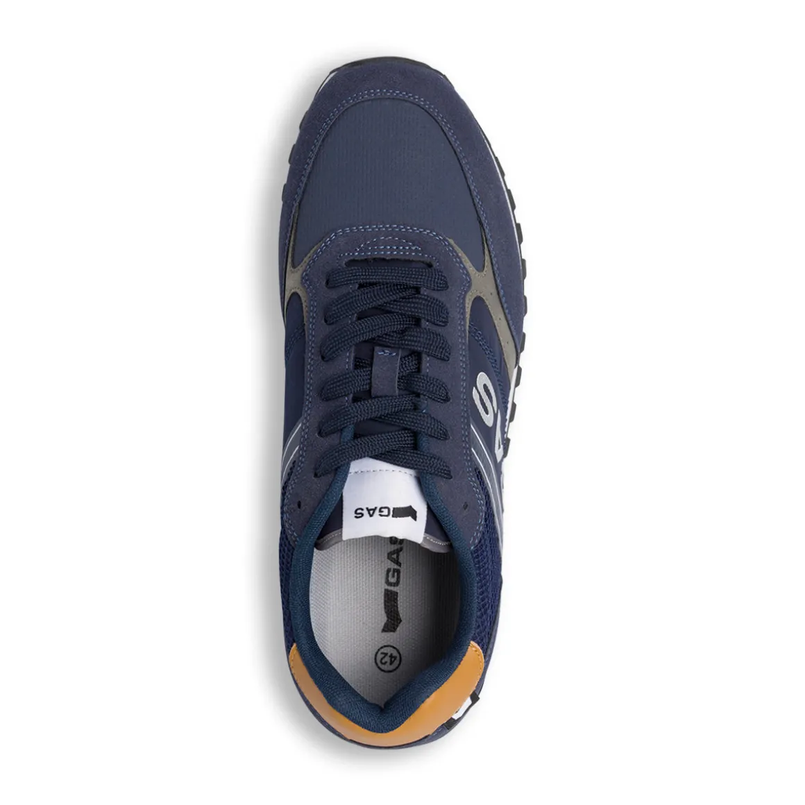 Sneakers casual blu da uomo con logo laterale Gas
