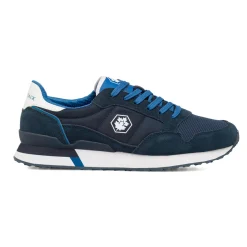Sneakers casual blu da Uomo in tessuto e pelle con logo Lumberjack