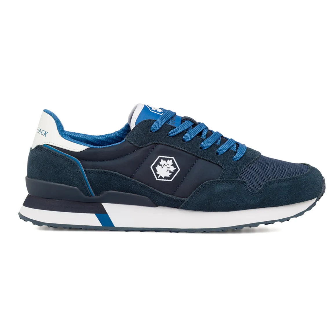 Sneakers casual blu da Uomo in tessuto e pelle con logo Lumberjack