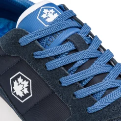 Sneakers casual blu da Uomo in tessuto e pelle con logo Lumberjack