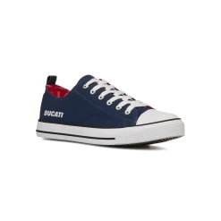 Sneakers casual blu in tessuto da Uomo con logo laterale Ducati