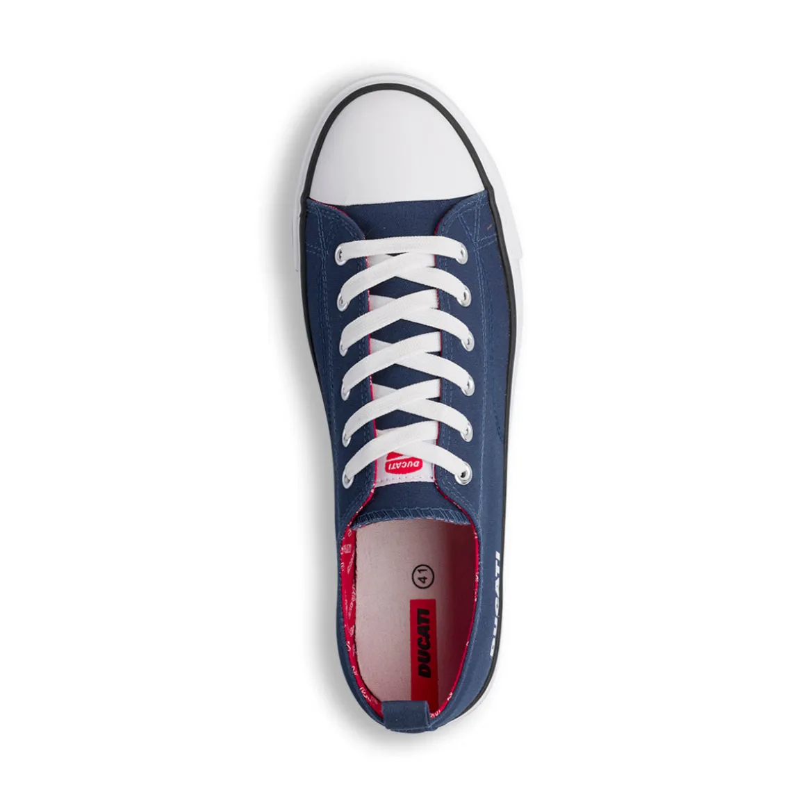 Sneakers casual blu in tessuto da Uomo con logo laterale Ducati