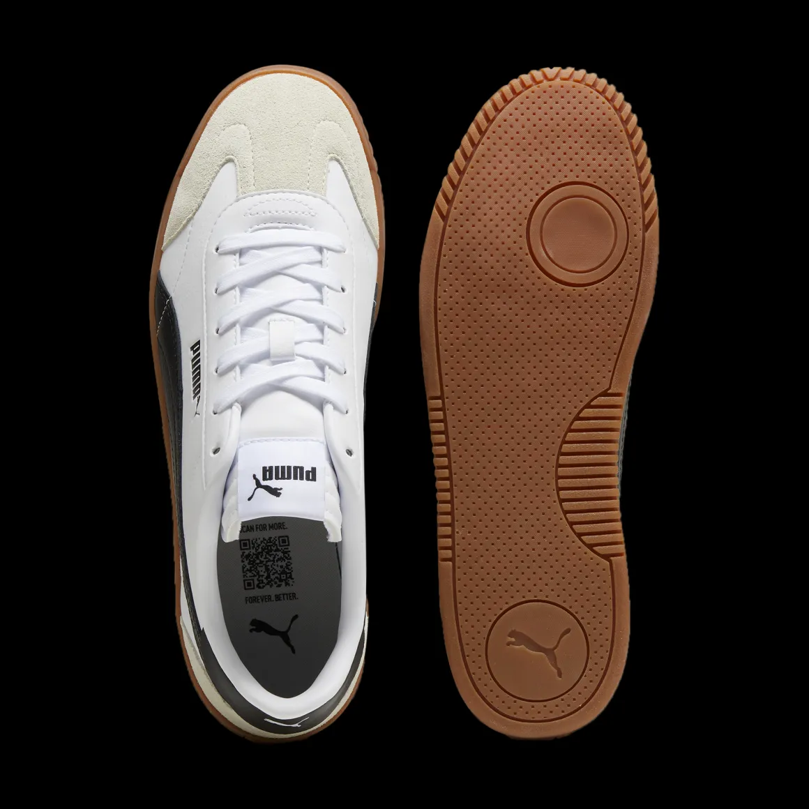 Sneakers casual da donna bianche e nere Puma Club 5v5