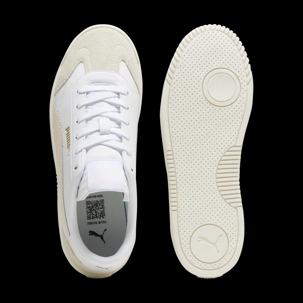 Sneakers casual da donna bianche e rosa Puma Club 5v5