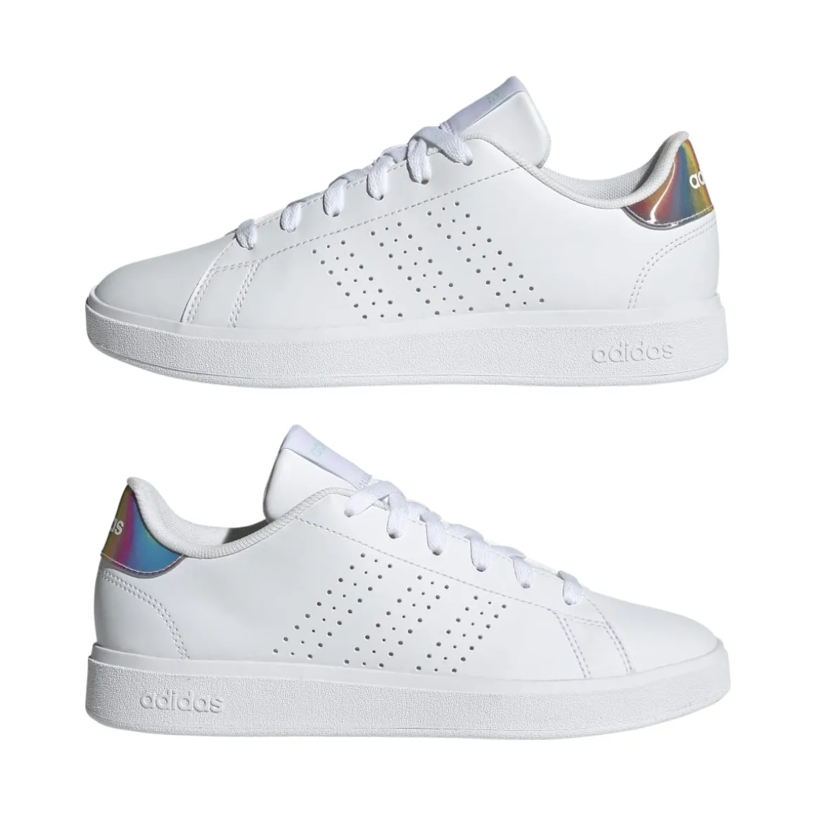 Sneakers casual da donna bianche con logo adidas Advantage base 2.0