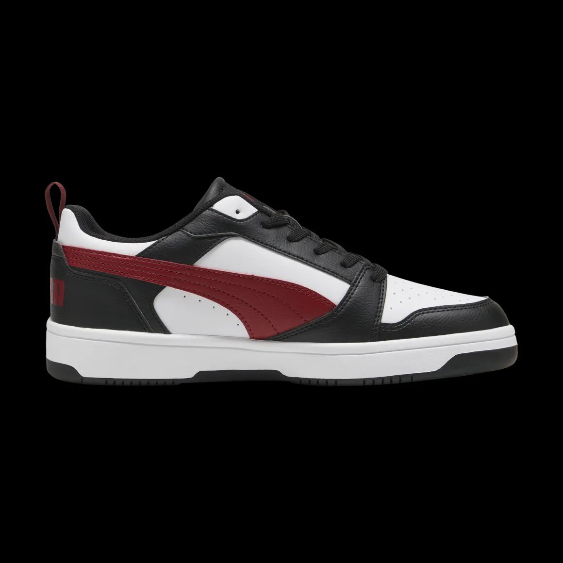 Sneakers casual da uomo bianche con dettagli neri e rossi e logo Puma Rebound V6