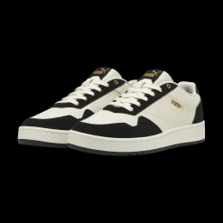 Sneakers casual da uomo bianche e nere con logo Puma Court Classic