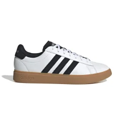 Sneakers casual da uomo bianche e nere con logo adidas Grand Court 2.0