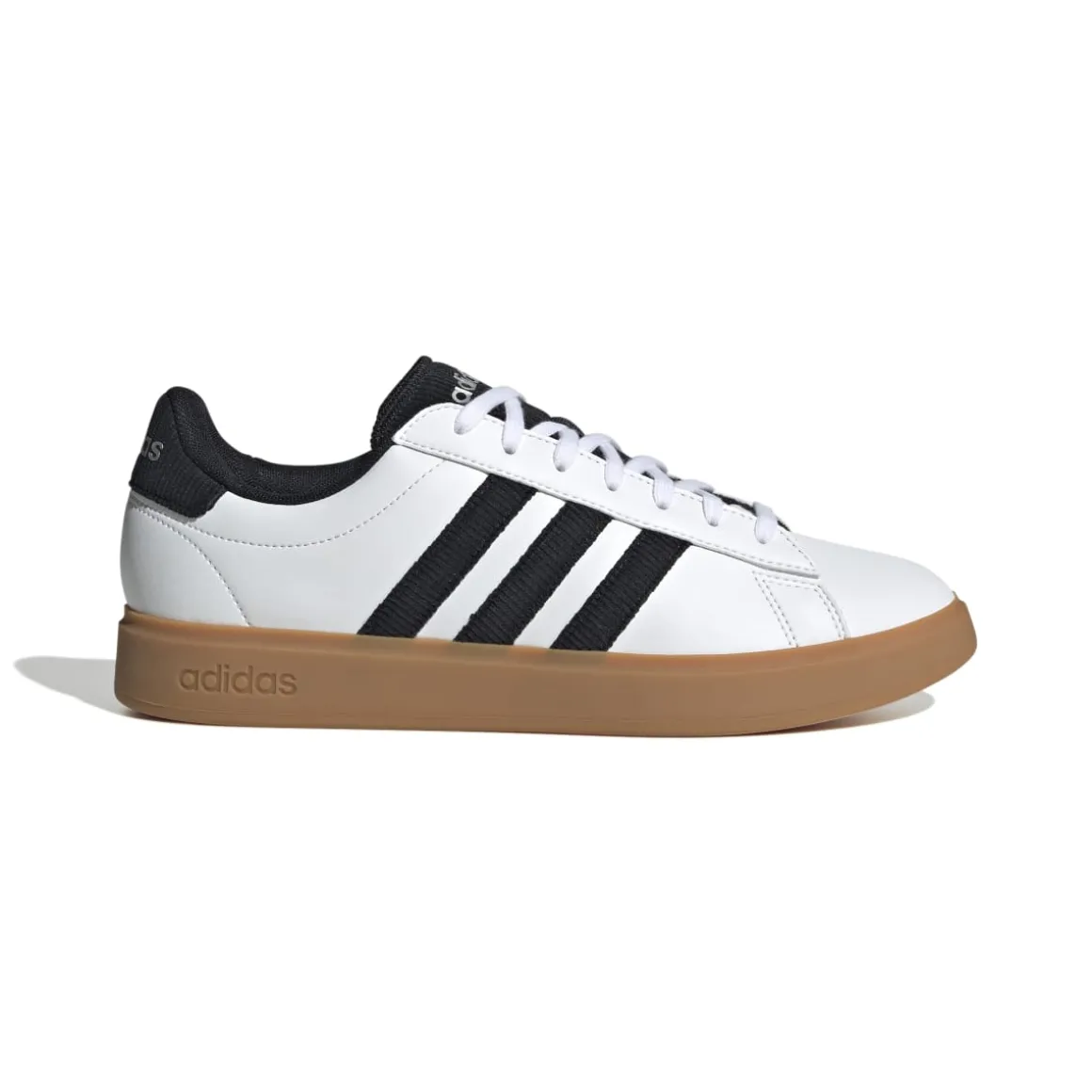 Sneakers casual da uomo bianche e nere con logo adidas Grand Court 2.0